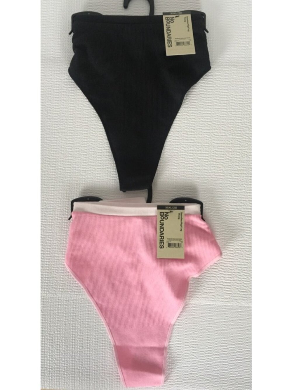 2 Pair Seamless High Leg Thong Underwear Size XXXL 22 1 Pink 1 Black New w Tags